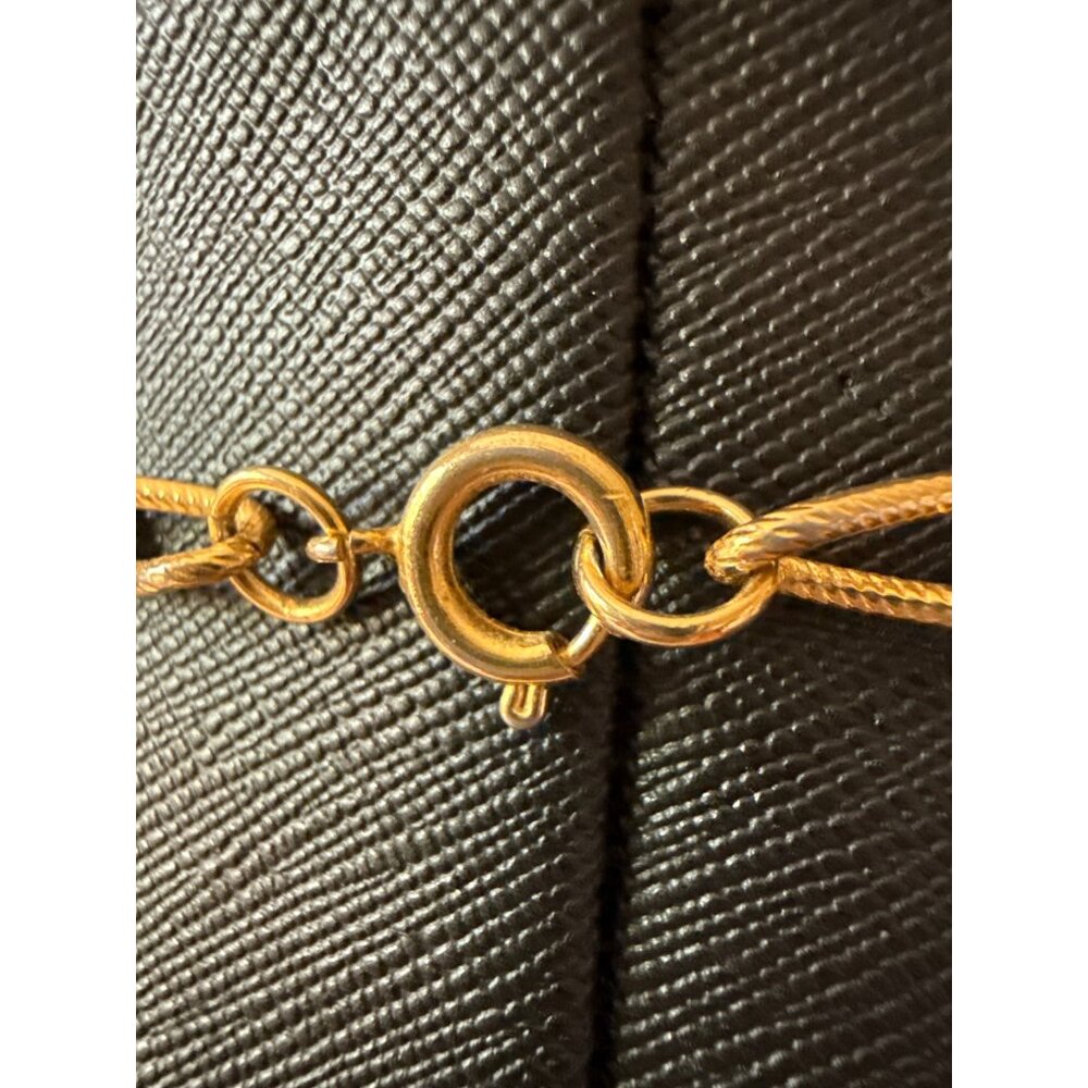 Vintage Gold-Tone Filigree Pendant Necklace With Double Cross Unique - Picture 8 of 15